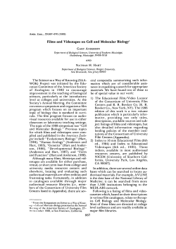 Films and Videotapes on Cell and Molecular Biology1