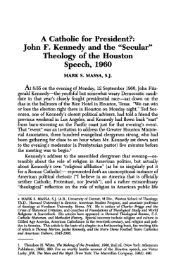 John F. Kennedy and the "Secular" Theology of