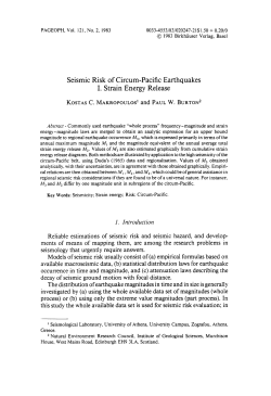 Seismic risk of circum-pacific earthquakes I. Strain energy release
