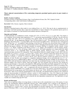 Macro mineral concentrations of five contrasting temperate
