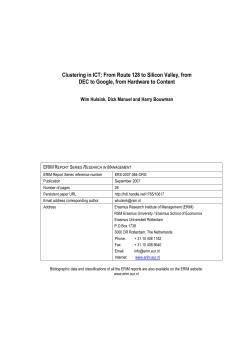 Clustering in ICT: From Route 128 to Silicon Valley