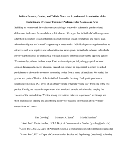 Political Scandal, Gender, and Tabloid News