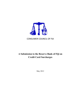 Submission to RBF on Credit Card Surcharges