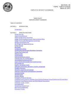 SECTION: HR TOPIC: Table of Contents March 23, 2017