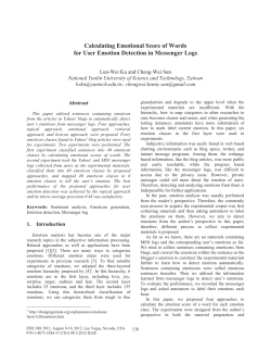 Calculating Emotional Score of Words for User Emotion Detection in