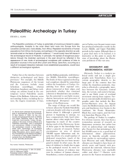 Paleolithic Archeology in Turkey