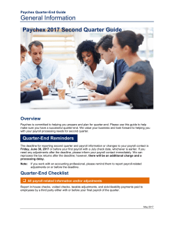 Quarter-End Reminders