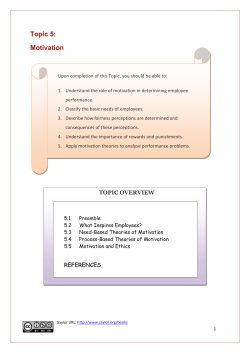 Topic 5 - Motivation