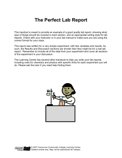 The Perfect Lab Report