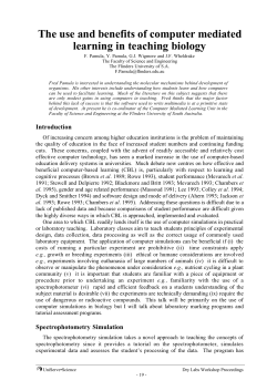 The use and benefits of computer mediated learning in teaching