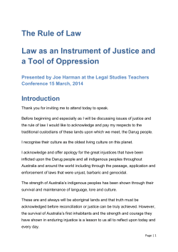 The Rule of Law Law as an Instrument of Justice and a Tool of