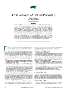 An Overview of PKI Trust Models