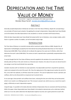 DEPRECIATION AND THE TIME VALUE OF MONEY