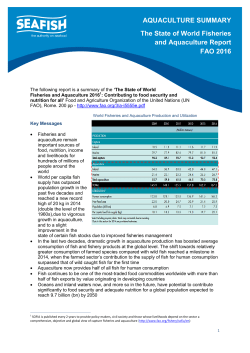 SOFIA 2016 Aquaculture Summary