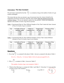 Information: The Gas Constant Questions