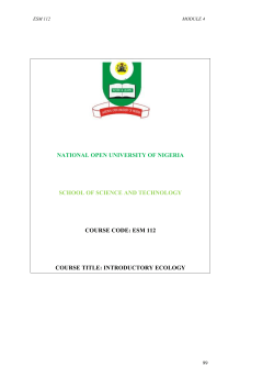 ESM112 - National Open University of Nigeria