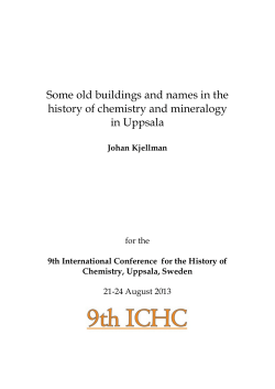 Some old buildings and names in the history of chemistry and