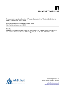 Pseudo-Dionysius `Art of Rhetoric` 8