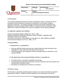 Chemical Storage Procedures - Environmental Health and Safety