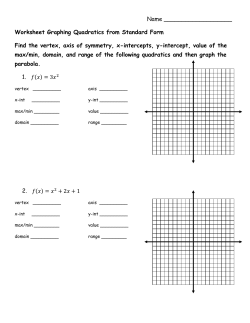 Graphing Quadratics Standard Form