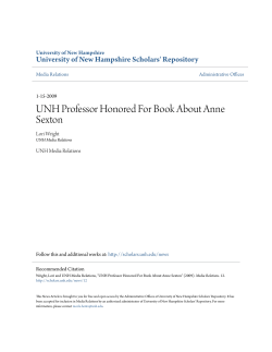 UNH Professor Honored For Book About Anne Sexton