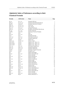 Alphabetic Index of Substances according to their Chemical Formula