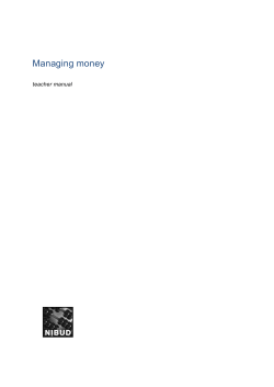 Teachers manual Managing Money