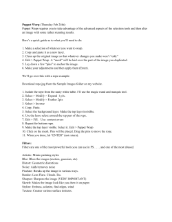 Puppet Warp (Thursday Feb 24th): Puppet Warp requires you to take