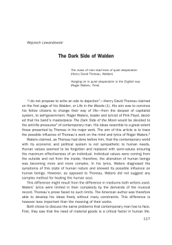 The Dark Side of Walden - American Studies Center