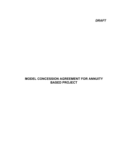 Model Concession Agreement for annuity based project