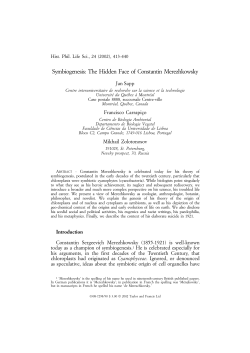 Symbiogenesis: The Hidden Face of Constantin