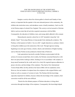 Short Historical Journal Piece (Colonial America)