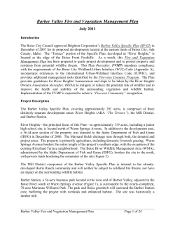 Barber Valley Fire and Vegetation Management Plan