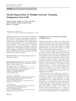 Myelin Regeneration in Multiple Sclerosis
