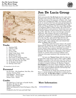 Jon De Lucia Group One Sheet