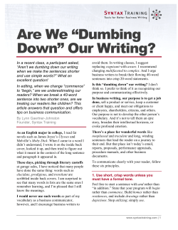 Are We &ldquo;Dumbing Down&rdquo; Our Writing?