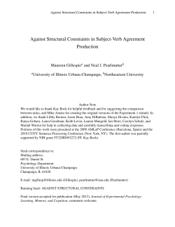 Against Structural Constraints in Subject