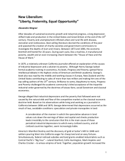 New Liberalism: &ldquo;Liberty, Fraternity, Equal Opportunity&rdquo;