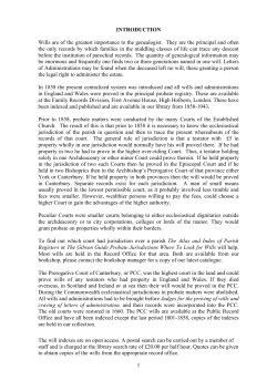 1 INTRODUCTION Wills are of the greatest importance to the