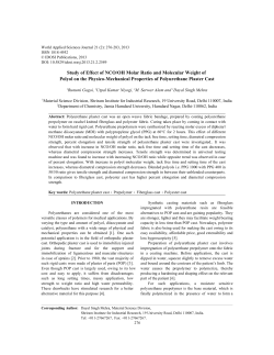 Study of Effect of NCO/OH Molar Ratio and Molecular Weight of