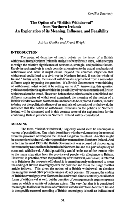 The Option of a "British Withdrawal" from Northern Ireland: An