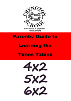 Parents` Guide to Learning the Times Tables
