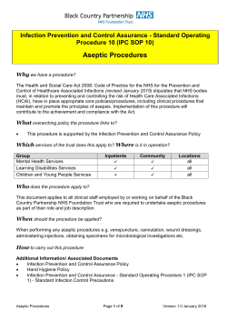 Aseptic Procedures - Black Country Partnership NHS Foundation Trust