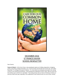 December 2016 - St. Francis Xavier School Website