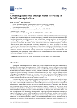 Achieving Resilience through Water Recycling in Peri-Urban