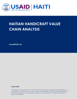 HAITIAN HANDICRAFT VALUE CHAIN ANALYSIS