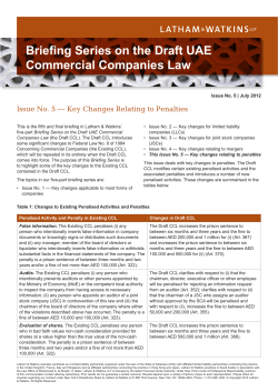 Briefing Series Issue No. 5 &mdash; Key Changes Relating to Penalties