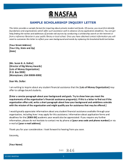 Sample Scholarship Inquiry Letter