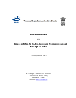 Issues related to Radio Audience Measurement and Ratings in India