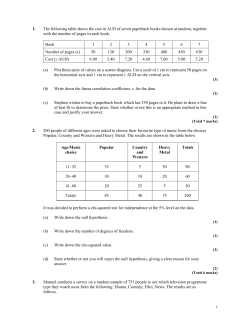 1. The following table shows the cost in AUD of seven paperback